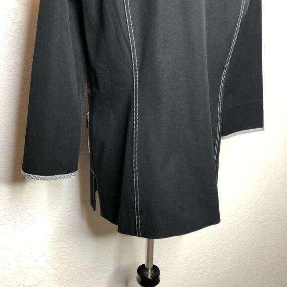 Ming Wang black white plaid trim hook front blazer jacket size Small - Picture 12 of 15